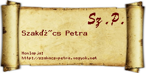 Szakács Petra névjegykártya